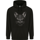 A Cat Face Childrens Kids Hoodie Black