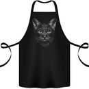 A Cat Face Cotton Apron 100% Organic Black