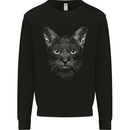 A Cat Face Kids Sweatshirt Jumper Black