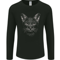 A Cat Face Mens Long Sleeve T-Shirt Black