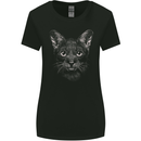 A Cat Face Womens Wider Cut T-Shirt Black