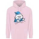 A Cat In Bed Under the Duvet Childrens Kids Hoodie Light Pink