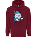 A Cat In Bed Under the Duvet Childrens Kids Hoodie Maroon