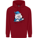 A Cat In Bed Under the Duvet Childrens Kids Hoodie Red