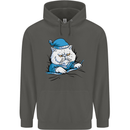 A Cat In Bed Under the Duvet Childrens Kids Hoodie Storm Grey
