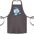 A Cat In Bed Under the Duvet Cotton Apron 100% Organic Dark Grey