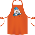 A Cat In Bed Under the Duvet Cotton Apron 100% Organic Orange
