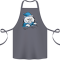 A Cat In Bed Under the Duvet Cotton Apron 100% Organic Steel