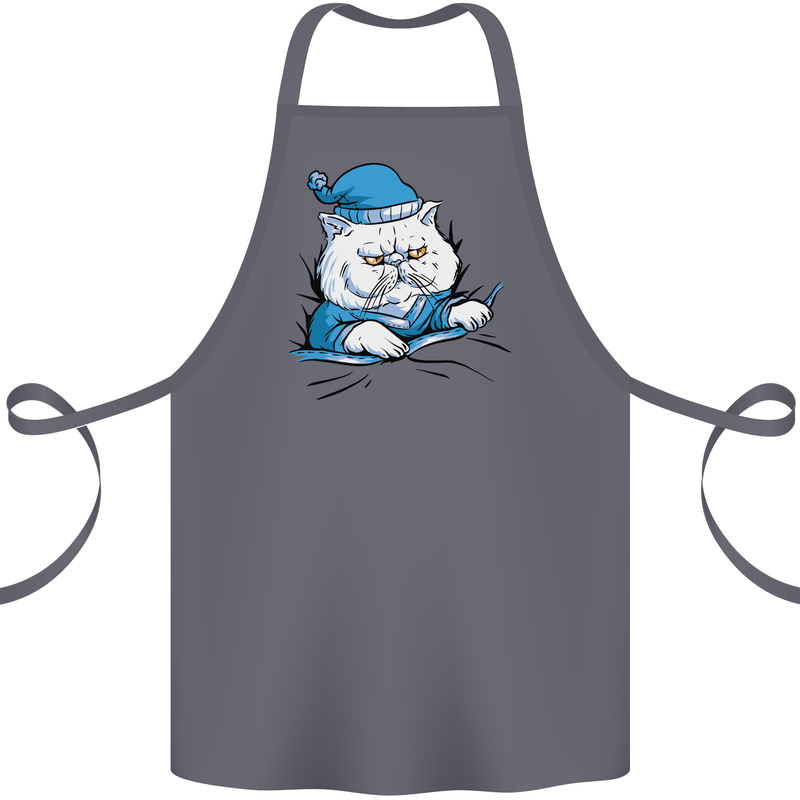 A Cat In Bed Under the Duvet Cotton Apron 100% Organic Steel