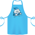 A Cat In Bed Under the Duvet Cotton Apron 100% Organic Turquoise