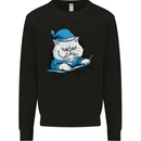 A Cat In Bed Under the Duvet Kids Sweatshirt Jumper Black