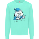 A Cat In Bed Under the Duvet Kids Sweatshirt Jumper Peppermint