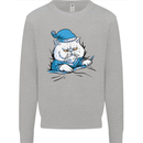 A Cat In Bed Under the Duvet Kids Sweatshirt Jumper Sports Grey