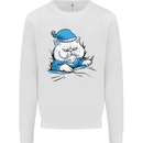 A Cat In Bed Under the Duvet Kids Sweatshirt Jumper White