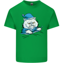 A Cat In Bed Under the Duvet Kids T-Shirt Childrens Irish Green