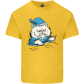 A Cat In Bed Under the Duvet Kids T-Shirt Childrens Yellow