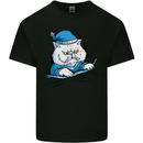 A Cat In Bed Under the Duvet Mens Cotton T-Shirt Tee Top Black