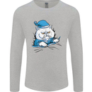 A Cat In Bed Under the Duvet Mens Long Sleeve T-Shirt Sports Grey