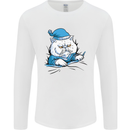 A Cat In Bed Under the Duvet Mens Long Sleeve T-Shirt White