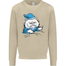 A Cat In Bed Under the Duvet Mens Sweatshirt Jumper Sand