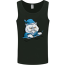 A Cat In Bed Under the Duvet Mens Vest Tank Top Black