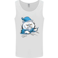 A Cat In Bed Under the Duvet Mens Vest Tank Top White