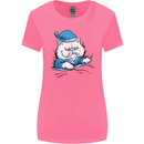 A Cat In Bed Under the Duvet Womens Wider Cut T-Shirt Azalea