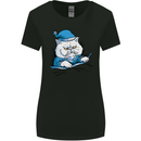 A Cat In Bed Under the Duvet Womens Wider Cut T-Shirt Black