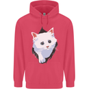 A Cat Rip Childrens Kids Hoodie Heliconia
