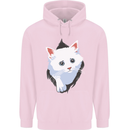 A Cat Rip Childrens Kids Hoodie Light Pink