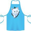 A Cat Rip Cotton Apron 100% Organic Turquoise