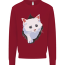 A Cat Rip Kids Sweatshirt Jumper Red