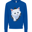 A Cat Rip Kids Sweatshirt Jumper Royal Blue