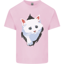 A Cat Rip Kids T-Shirt Childrens Light Pink