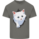 A Cat Rip Mens Cotton T-Shirt Tee Top Charcoal