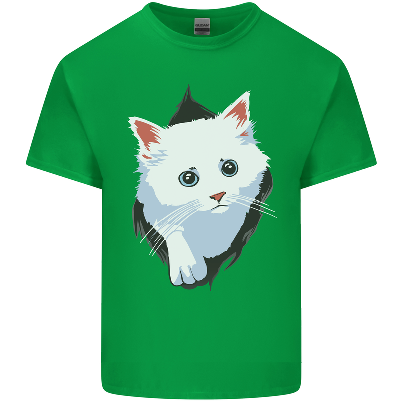 A Cat Rip Mens Cotton T-Shirt Tee Top Irish Green