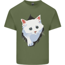 A Cat Rip Mens Cotton T-Shirt Tee Top Military Green