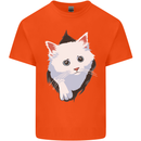A Cat Rip Mens Cotton T-Shirt Tee Top Orange