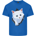 A Cat Rip Mens Cotton T-Shirt Tee Top Royal Blue