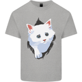 A Cat Rip Mens Cotton T-Shirt Tee Top Sports Grey