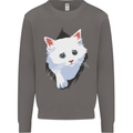 A Cat Rip Mens Sweatshirt Jumper Charcoal