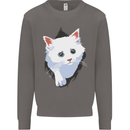 A Cat Rip Mens Sweatshirt Jumper Charcoal