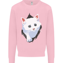 A Cat Rip Mens Sweatshirt Jumper Light Pink