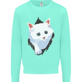 A Cat Rip Mens Sweatshirt Jumper Peppermint