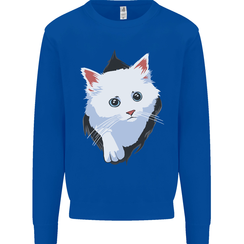 A Cat Rip Mens Sweatshirt Jumper Royal Blue