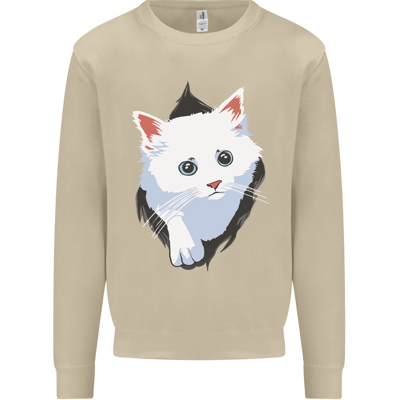 A Cat Rip Mens Sweatshirt Jumper Sand