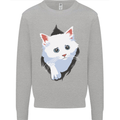 A Cat Rip Mens Sweatshirt Jumper Sports Grey