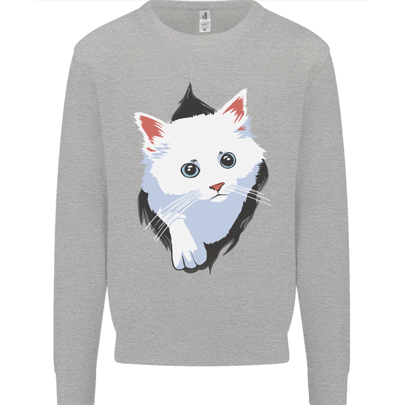 A Cat Rip Mens Sweatshirt Jumper Sports Grey
