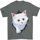 A Cat Rip Mens T-Shirt 100% Cotton Charcoal