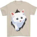 A Cat Rip Mens T-Shirt 100% Cotton Sand